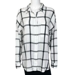 Old Navy Boyfriend Cotton Shirt in Windowpane - NWT sz Large